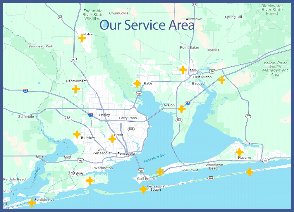 Coastal Roll-off container service area map