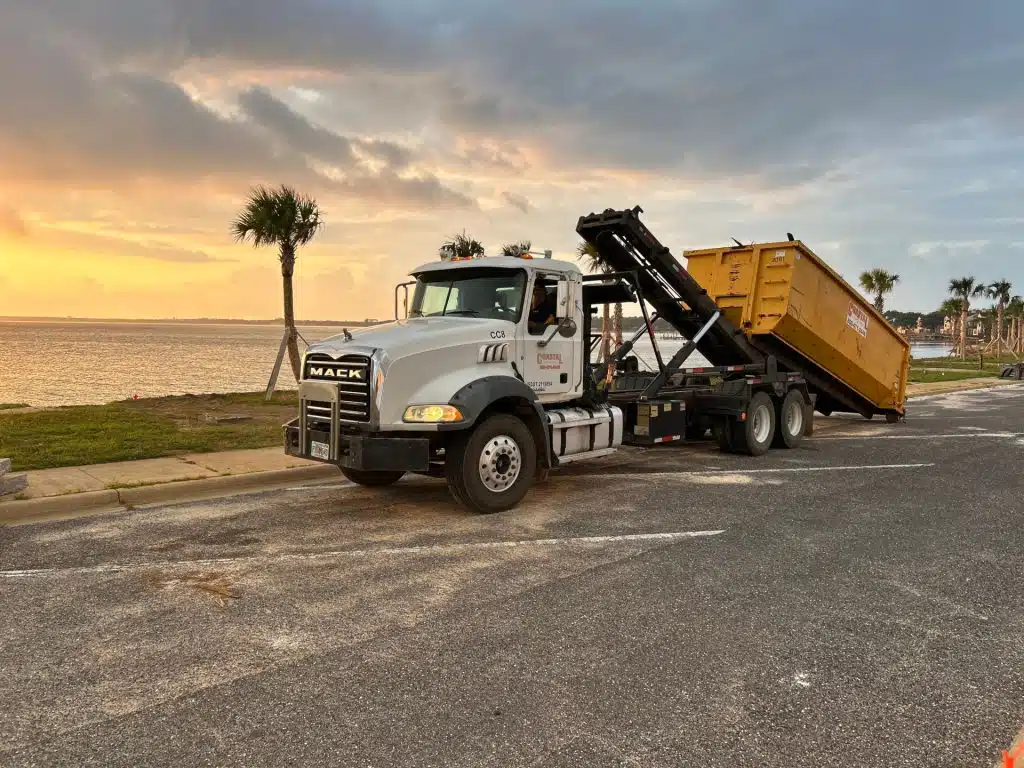 Coastal Container dumpster rental delivery in Escambia and Santa Rosa counties